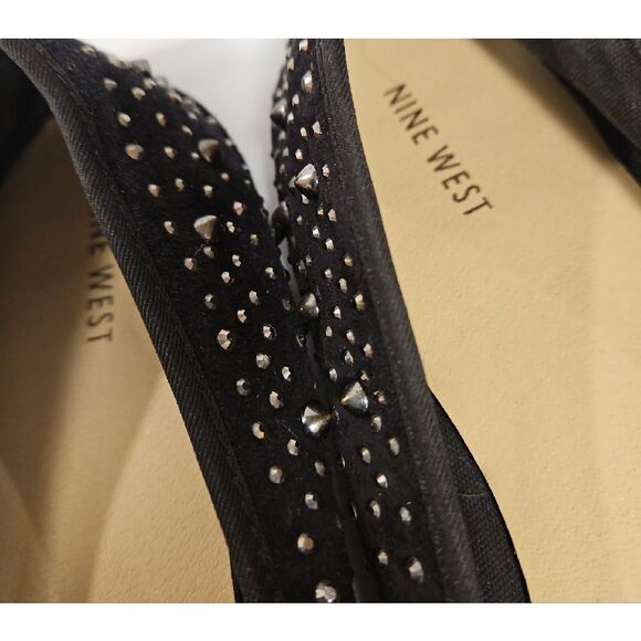 Nine West Silver and Black Studded Loafers sz 11 - Picture 5 of 7